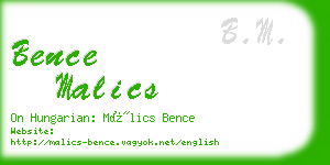 bence malics business card